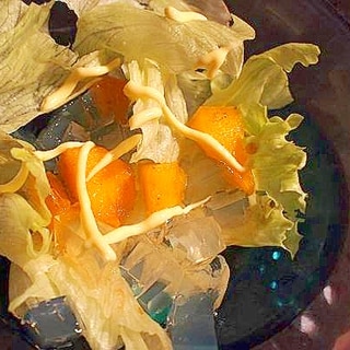 ダイエッタァ～☆柿とレタスの寒天サラダ